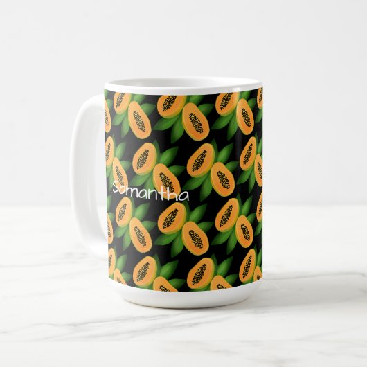 Papaya Fruit Wrapping Paper Koffiemok (Voorkant links)