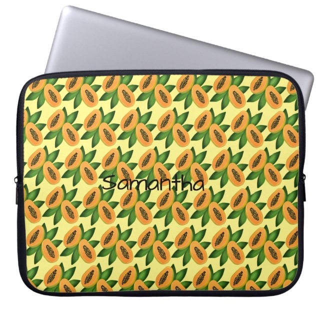 Papaya Fruit Wrapping Paper Laptop Sleeve (Voorkant)