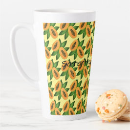 Papaya Fruit Wrapping Paper Latte Mok