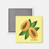 Papaya Fruit Wrapping Paper Magneet (Voorkant / Achterkant)