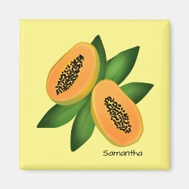 Papaya Fruit Wrapping Paper Magneet