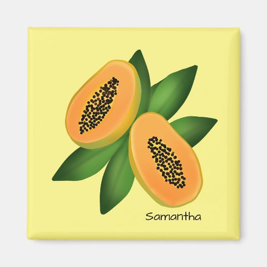 Papaya Fruit Wrapping Paper Magneet (Voorkant)