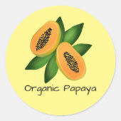 Papaya Fruit Wrapping Paper Ronde Sticker (Voorkant)