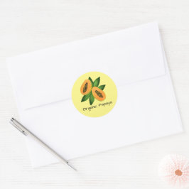 Papaya Fruit Wrapping Paper Ronde Sticker