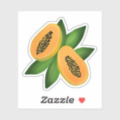Papaya Fruit Wrapping Paper Sticker (Vel)