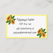 Papaya Fruit Wrapping Paper Visitekaartje (Achterkant)