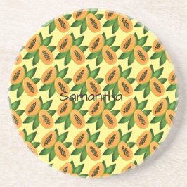 Papaya Fruit Wrapping Paper Zandsteen Onderzetter