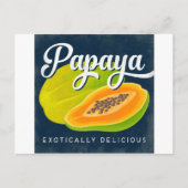 Papaya  fruitlabel Retro Briefkaart (Voorkant)