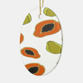Papaya-fruitpatroon Keramisch Ornament (Links)