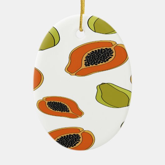 Papaya-fruitpatroon Keramisch Ornament (Voorkant)