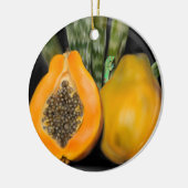 Papaya Gecko Keramisch Ornament (Links)