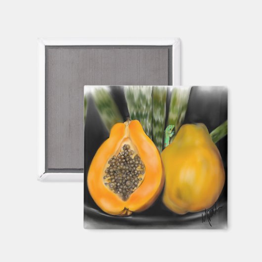 Papaya Gecko Magneet (Voorkant / Achterkant)