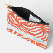 Papaya Girly Modern Beachy Foliage Script Name Etui (Open)