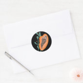 Papaya Hand Drawn Lettering tropische vruchten Ronde Sticker (Envelop)