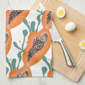 Papaya Hand Tropical Fruit Pattern Theedoek (Quarter Fold)