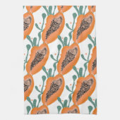 Papaya Hand Tropical Fruit Pattern Theedoek (Verticaal)