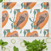 Papaya Hand Tropisch Fruit Patroon Theedoek (Gevouwen)