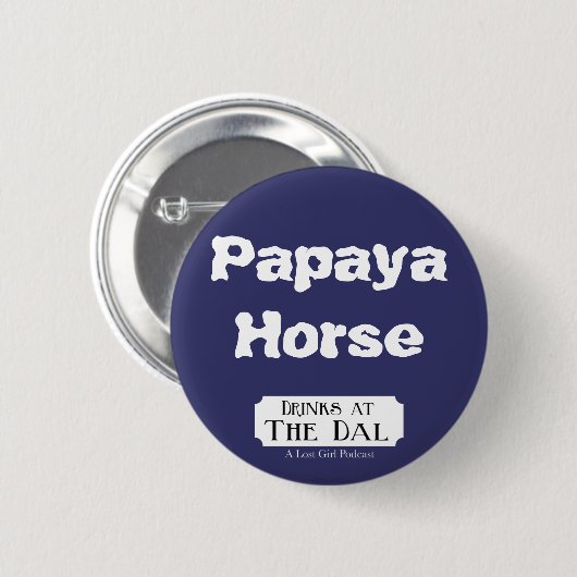 Papaya Horse Ronde Button 5,7 Cm (Voorkant /achterkant)