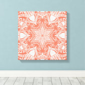 Papaya Mandala Canvas Afdruk (Insitu (Houten vloer))