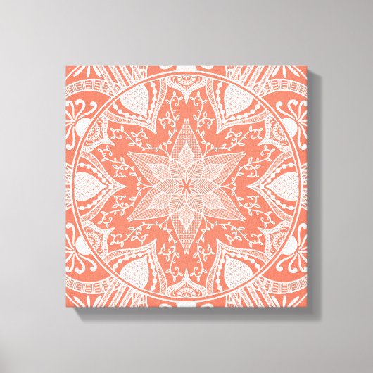 Papaya Mandala Canvas Afdruk (Voorkant)