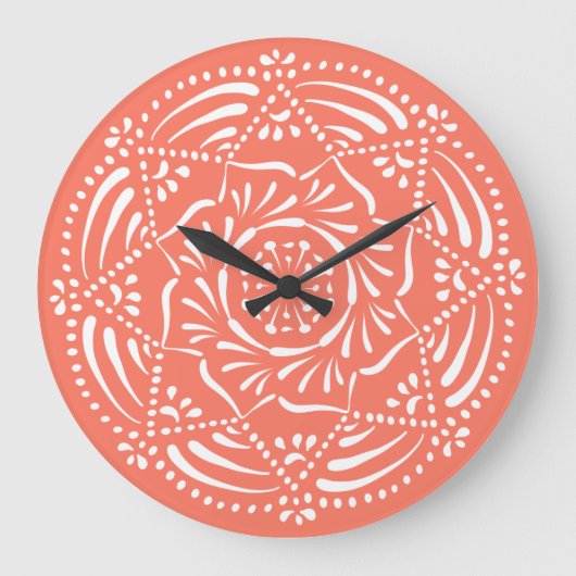 Papaya Mandala Grote Klok (Voorkant)