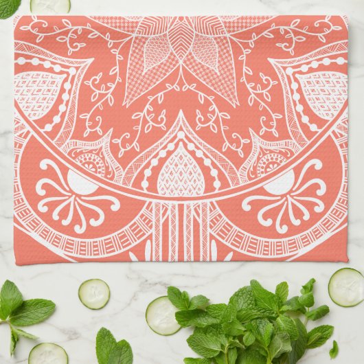 Papaya Mandala Theedoek (Gevouwen)