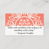 Papaya Mandala Visitekaartje (Achterkant)