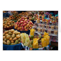 Papaya Melons Fruit Market Wenskaart