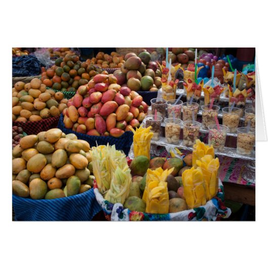 Papaya Melons Fruit Market Wenskaart (Voorkant Horizontaal)