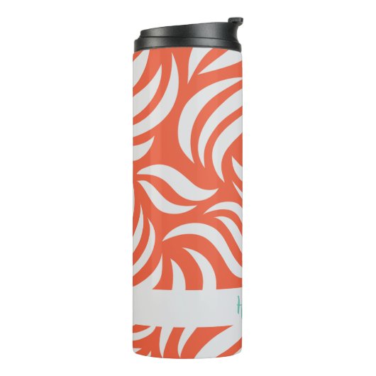 Papaya Modern Chic Simple Personalized Travel Mug Thermosbeker (Gedraaid links)