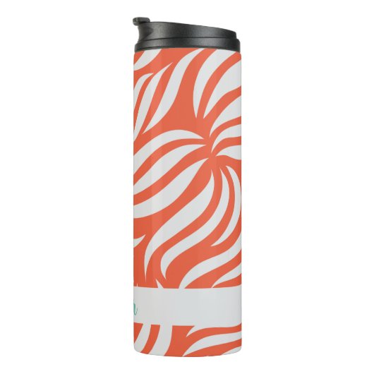 Papaya Modern Chic Simple Personalized Travel Mug Thermosbeker (Geroteerd rechts)