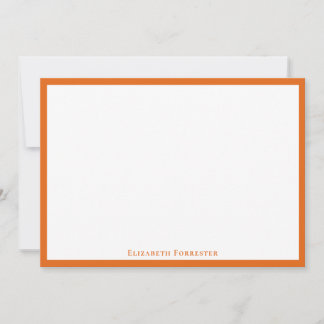 Papaya Oranje Simple Minimalist Border Note Card Notitiekaartje