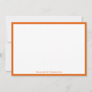 Papaya Oranje Simple Minimalist Border Note Card Notitiekaartje