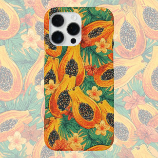 Papaya Paradijs | Tropisch Waterverf Fruit  iPhone 16 Pro Max Hoesje