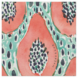 PAPAYA PARTY Waterverf Tropische fruitstof Stof