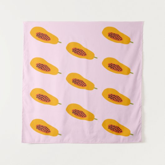 Papaya Pattern Wandkleed (Voorkant (horizontaal))