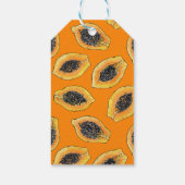 Papaya plakjes op sinaasappel cadeaulabel (Achterkant)