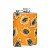 Papaya plakjes op sinaasappel heupfles (Rechts)