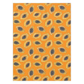 Papaya plakjes op sinaasappel tafelkleed (Voorkant)