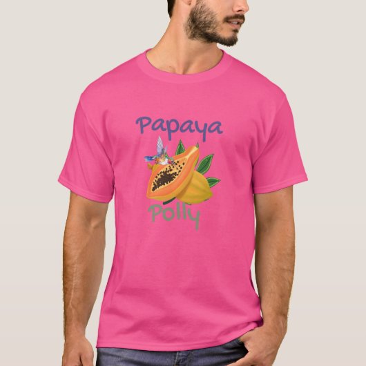 Papaya Polly leuk design met vogeltje T-shirt (Voorkant)