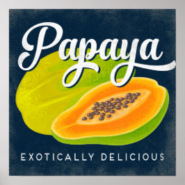 Papaya  Poster op het etiket van vruchten