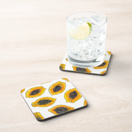 Papaya snijdsels bier onderzetter (Rechterzijde)