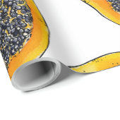 Papaya snijdsels cadeaupapier (Rol Hoek)