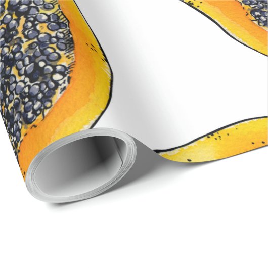 Papaya snijdsels cadeaupapier (Rol Hoek)