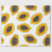 Papaya snijdsels cadeaupapier (Vlak)