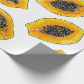 Papaya snijdsels cadeaupapier (Hoek)