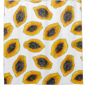 Papaya snijdsels douchegordijn (Voorkant)