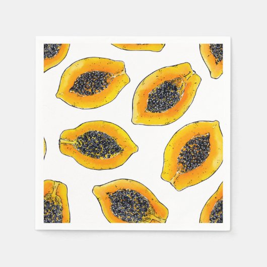 Papaya snijdsels servet (Voorkant)