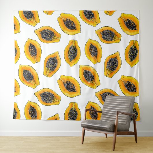 Papaya snijdsels wandkleed (In Situ (horizontaal))