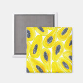 Papaya snijdt waterverf magneet (Voorkant / Achterkant)